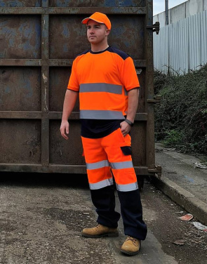 Varsel T-shirts i två färger, orange/marinblå – Yoko (2)