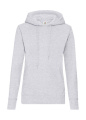 Klassisk huvtröja för damer, gråmelerad, Heather Grey