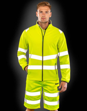 Återvunnet utskrivbart säkerhetssoftshell, Fluorescerande orange – Result Recycled (4)