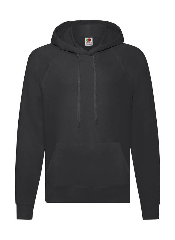 Lättvikts tröja med huva, svart – Fruit of the Loom (1)