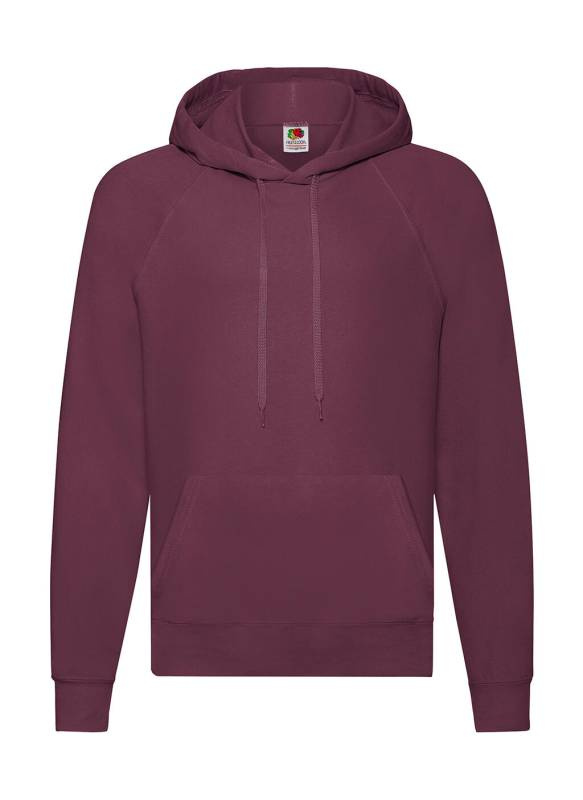 Lättvikts tröja med huva, vinröd – Fruit of the Loom (1)