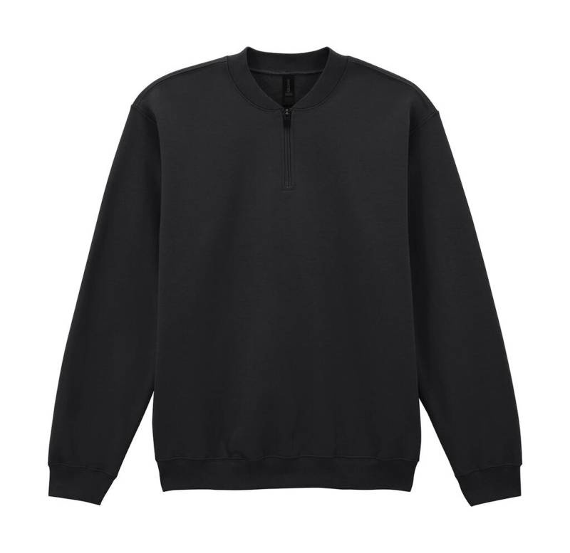Softstyle Mellanvikt Fleece Vuxen 1/4 Dragkedja, svart – Gildan (1)