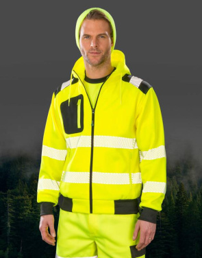 Återvunnen robust säkerhetshuva med dragkedja, Fluorescerande orange – Result Recycled (2)
