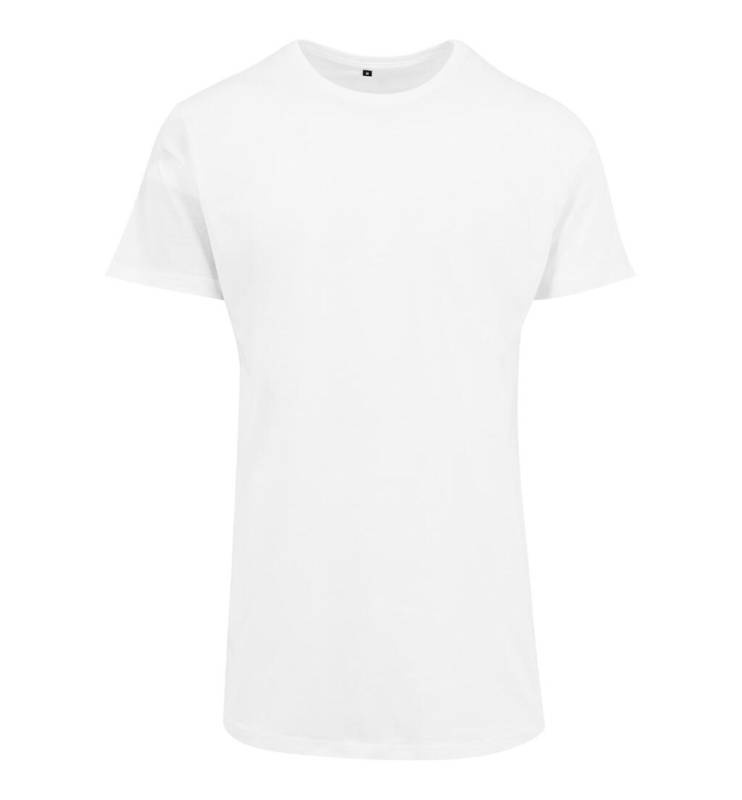 Formad lång t-shirt, vit – Build Your Brand (1)