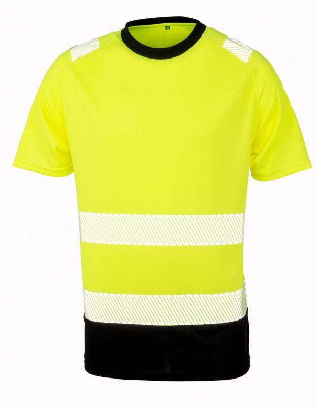 Återvunnen säkerhets-T-shirt, Fluorescerande gul – Result Recycled (1)