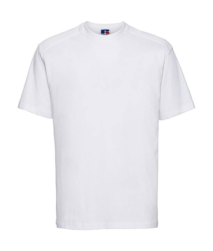 T-shirt med slitstarka arbetskläder, vit – Russell Athletic (1)