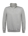 ID.004 Bomullsrik Tröja med 1/4-dragkedja, gråmelerad, Heather Grey