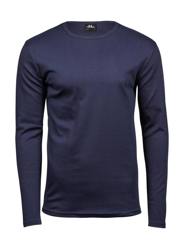 Herr LS Interlock T-shirt, marinblå – Tee Jays (1)