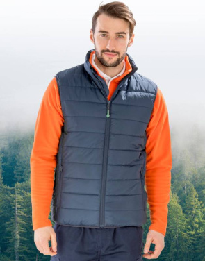 Återvunnen vadderad bodywarmer, marinblå – Result Core (4)