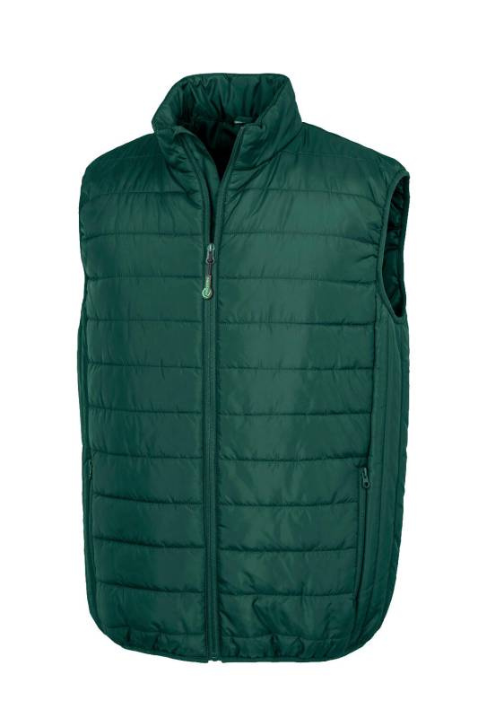 Återvunnen vadderad bodywarmer, flaskgrön – Result Core (1)