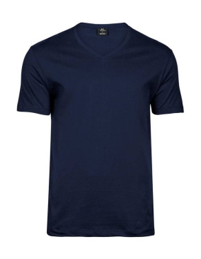 Herrmode med V-ringning, mjuk t-shirt, marinblå – Tee Jays (3)