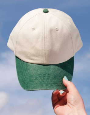 Kontrast Peak Low Profile Vintage-keps, Naturlig/Vintage ljusblå – Beechfield (4)