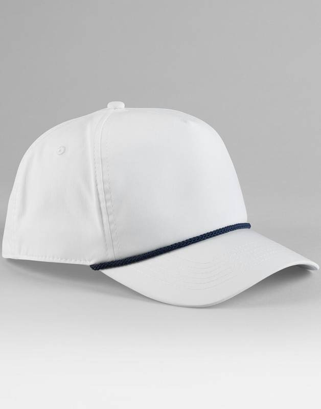 Golfkeps med repdetalj, vit/marinblå – Beechfield (1)