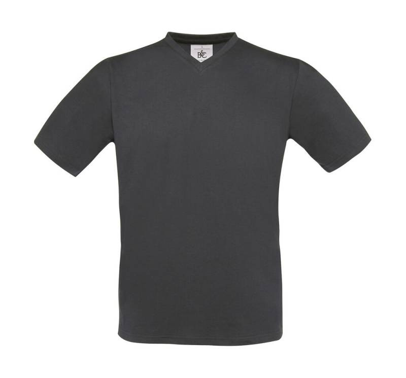 Exakt V-ringad T-shirt, mörkgrå – B&C (1)