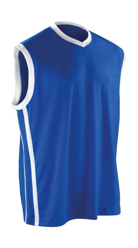 Snabbtorkande baskettröja för män, kungsblå/vit – Spiro (1)