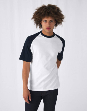 T-shirt baseboll, vit/röd – B&C (2)