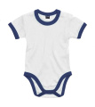 Baby Ringer Body, vit/marinblå, Vit/Nautisk Marinblå