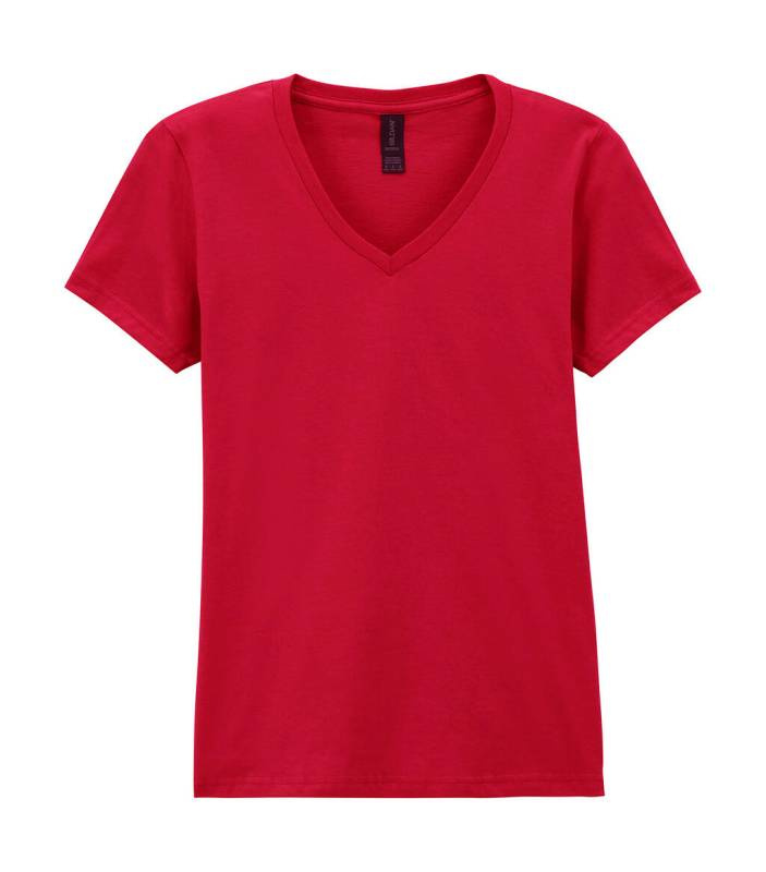 Softstyle Dam V-ringad T-shirt, Körsbärsröd – Gildan (1)