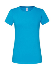 Dam Iconic 195 Ringspun Premium T-shirt, Azurblå
