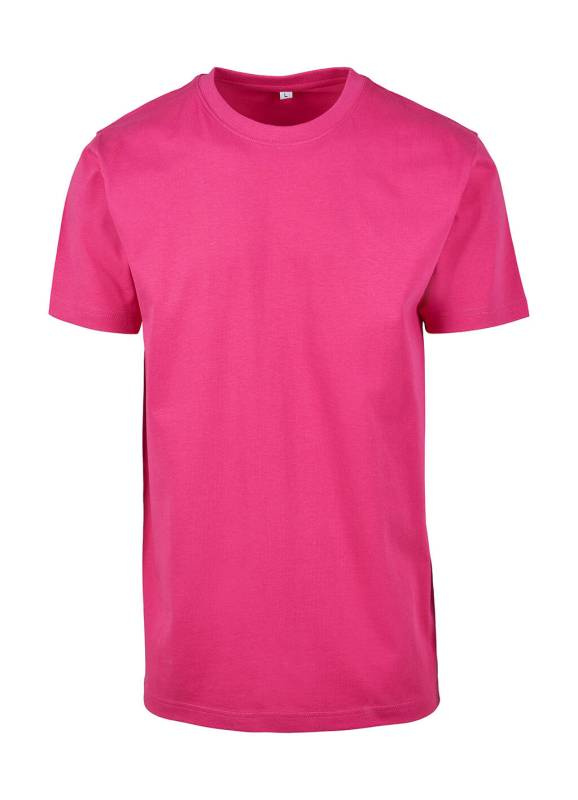 T-shirt med rund halsringning, Hibiskus Rosa – Build Your Brand (1)