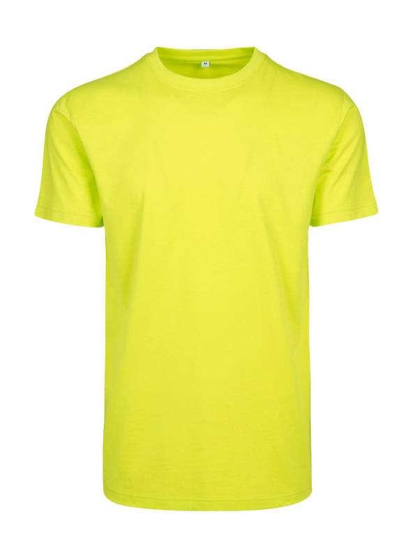 T-shirt med rund halsringning, Fryst gul – Build Your Brand (1)
