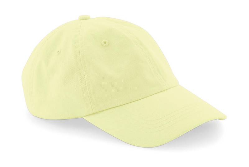Lågprofilerad pappakeps med 6 paneler, Pastell citron – Beechfield (1)