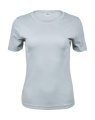 Dam Interlock T-shirt, Isblå