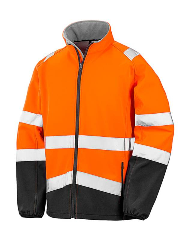 Utskrivbar säkerhetssoftshell, Fluorescerande orange/svart – Result Safe-Guard (1)