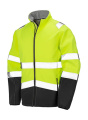 Utskrivbar säkerhetssoftshell, Fluorescerande gul/svart