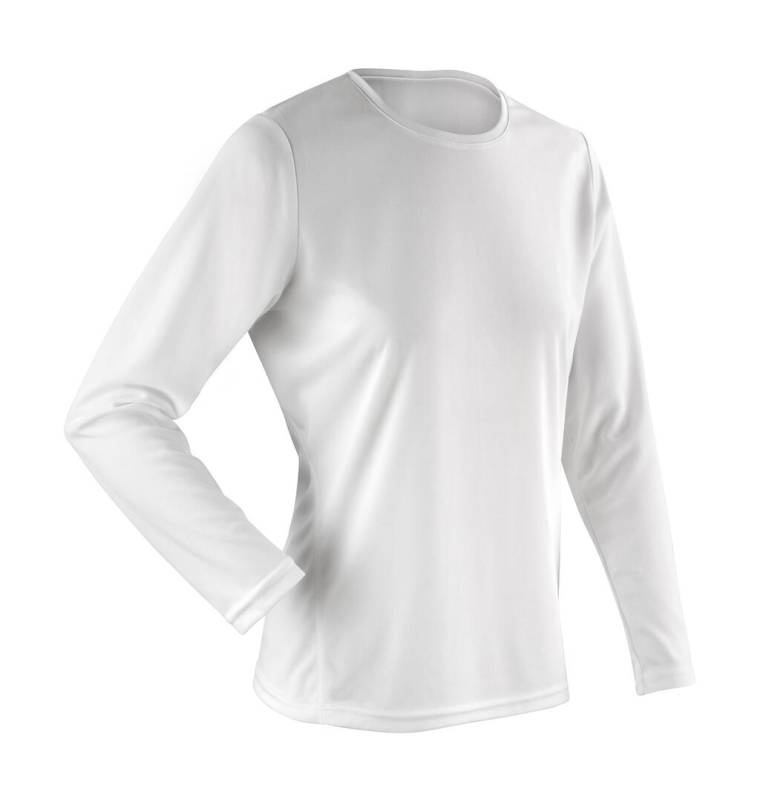 Damprestanda-T-shirt med lång ärm, vit – Spiro (1)
