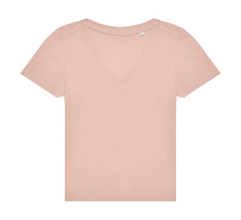 #E150 V T-shirt /dam, Mjuk ros – B&C (1)