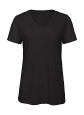 V Triblend/dam-T-shirt, svart