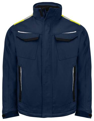 5438 COTTON – vadderad jacka, Marinblå/Gul – ProJob (1)