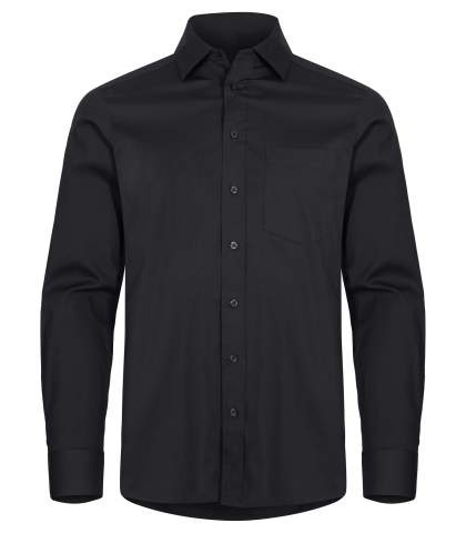 Stretch L/S – skjorta, Svart – Clique (1)