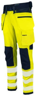 6573 – stretchbyxor, EN ISO 20471 CLASS 2, Gul/Marinblå - ProJob (2)