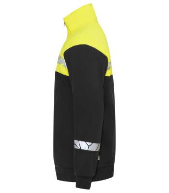 7103 ZIP 9910-VIZ – sweatshirt, Svart/Gul - ProJob (3)