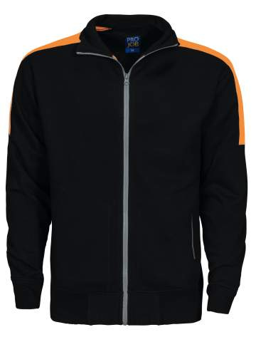 2123 – sweatshirt, Svart/Orange – ProJob (1)