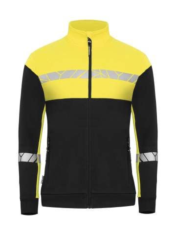 7105 9910-VIZ – sweatshirt (dam), Svart/Gul - ProJob (1)