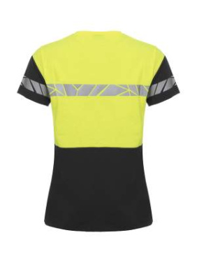 7005 9910-VIZ – T-shirt (dam), Svart/Gul - ProJob (2)