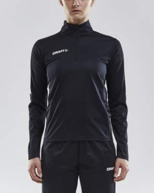 Progress Halfzip LS – T-shirt (dam), Svart/Vit - Craft (2)