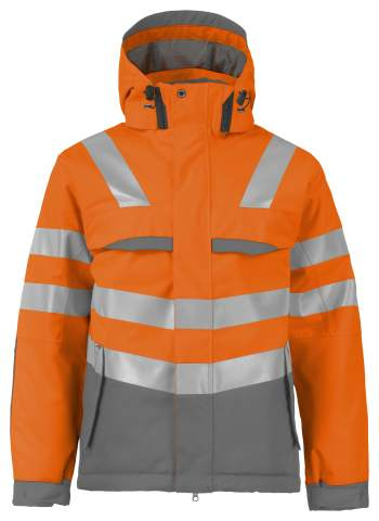 6422 EN ISO 20471 CLASS 3 – vadderad jacka, Orange/Grå – ProJob (1)