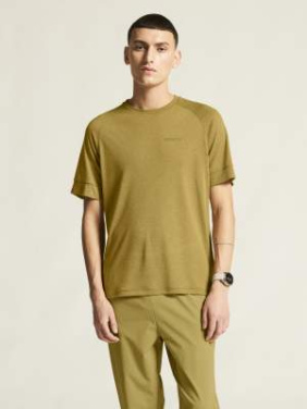 Wool SS – T-shirt (herr), Kaki melerad - Craft (4)
