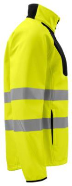 6432 EN ISO 20471 CLASS 3/2 – softshelljacka, Gul/Svart – ProJob (3)