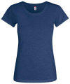 Slub-T – T-shirt (dam), blå melerad