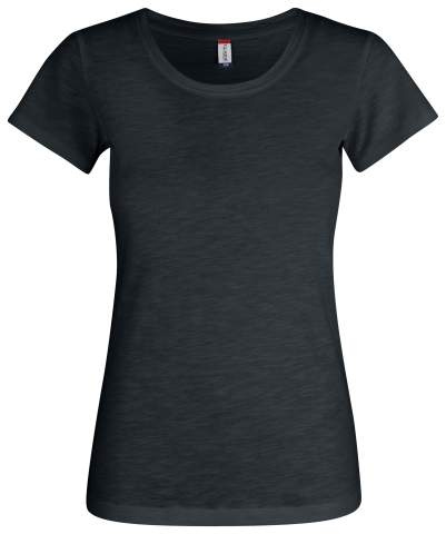 Slub-T – T-shirt (dam), svart - Clique (1)