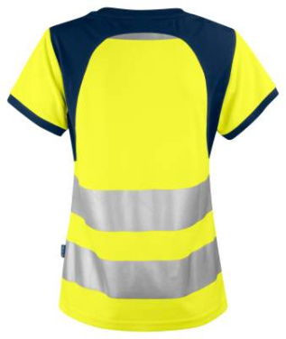6012 EN ISO 20471 CLASS 2/1 – T-shirt (dam), Gul/Marinblå - ProJob (2)