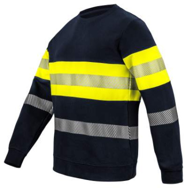 6129 EN ISO 20471 CLASS 1 – sweatshirt, Gul/Marinblå – ProJob (4)