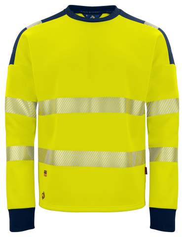 6108 EN ISO 20471 CLASS 3/2 – sweatshirt, Gul/Marinblå – ProJob (1)