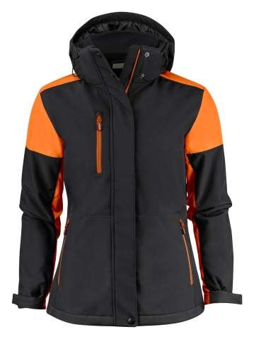 Prime Padded – softshelljacka (dam), Svart/Orange – Printer PRIME (1)