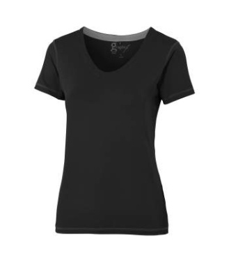 Coruna v-neck woman – T-shirt, Svart – Graphix (3)